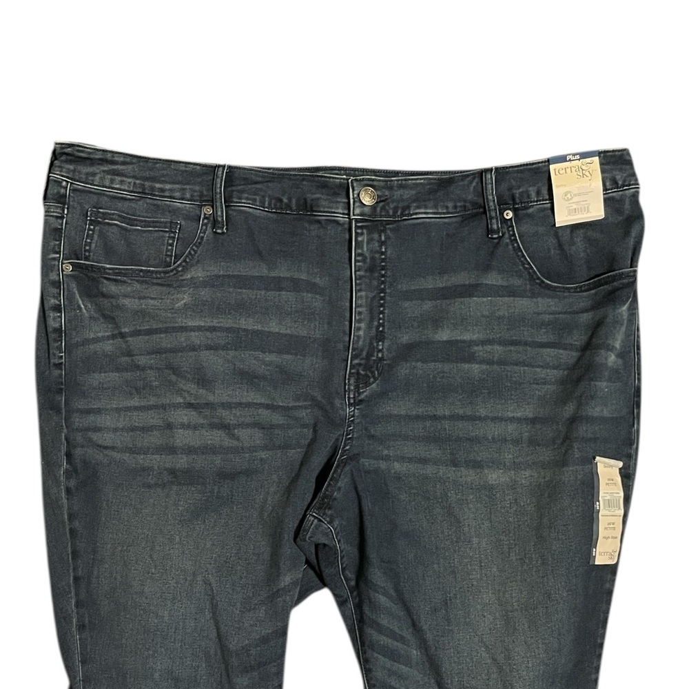 Terra & Sky Plus Size PETITE High Rise Skinny Jeans - Picture 2 of 7
